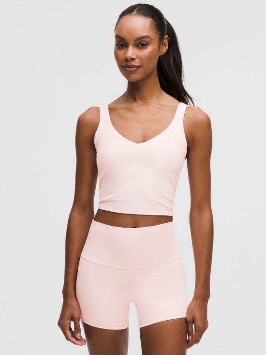 lululemon athletica Tops - lululemon athletica Pale Pink V-Neck Crop Tank